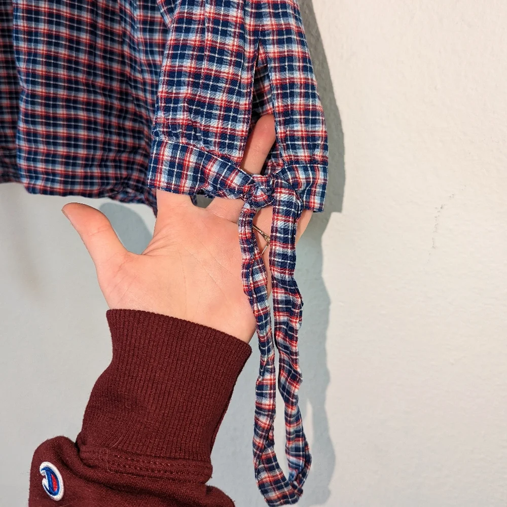 Madewell Tie Sleeve Popover Top Whitby Plaid - Picture 5 of 8